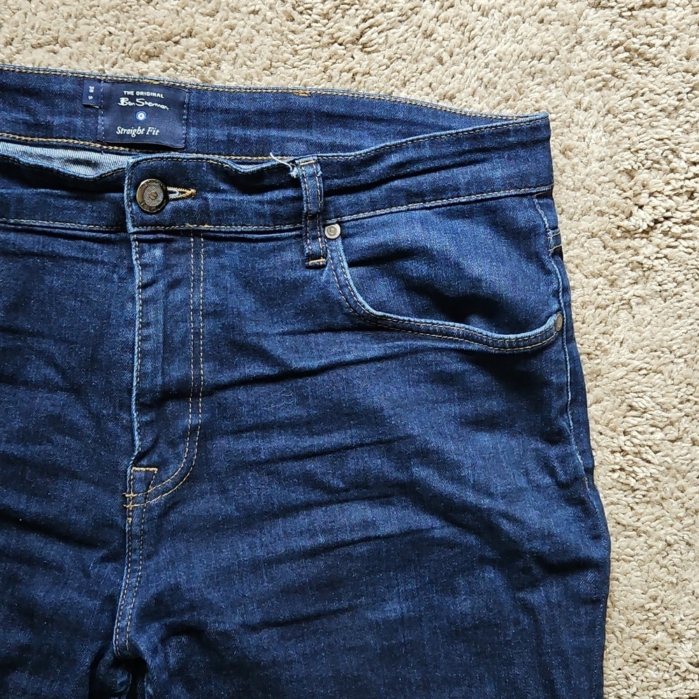 The Original Ben Sherman Straight Fit Jeans, Dark Wash, Size 38S - Picture 3 of 8